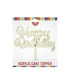 Natural Happy Birthday Acrylic