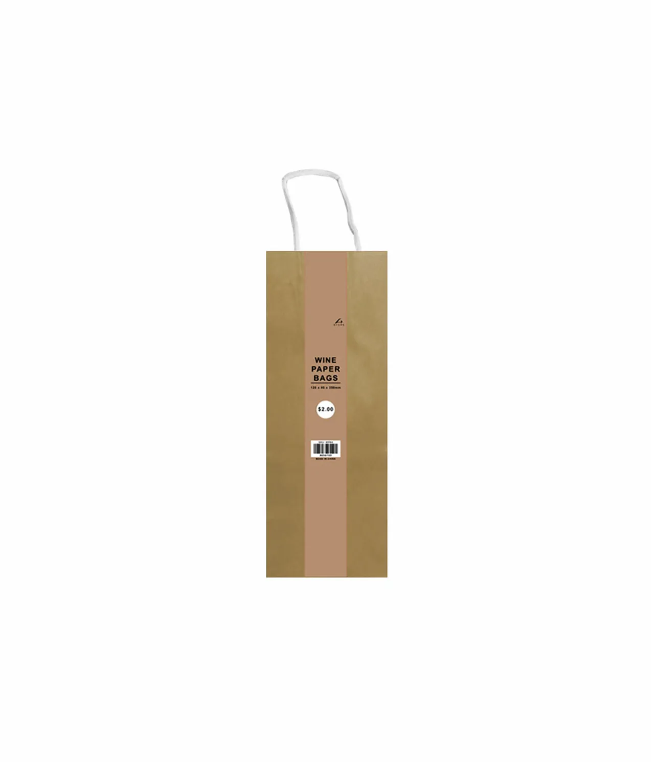 Natural Wine Paper Bags 2pc