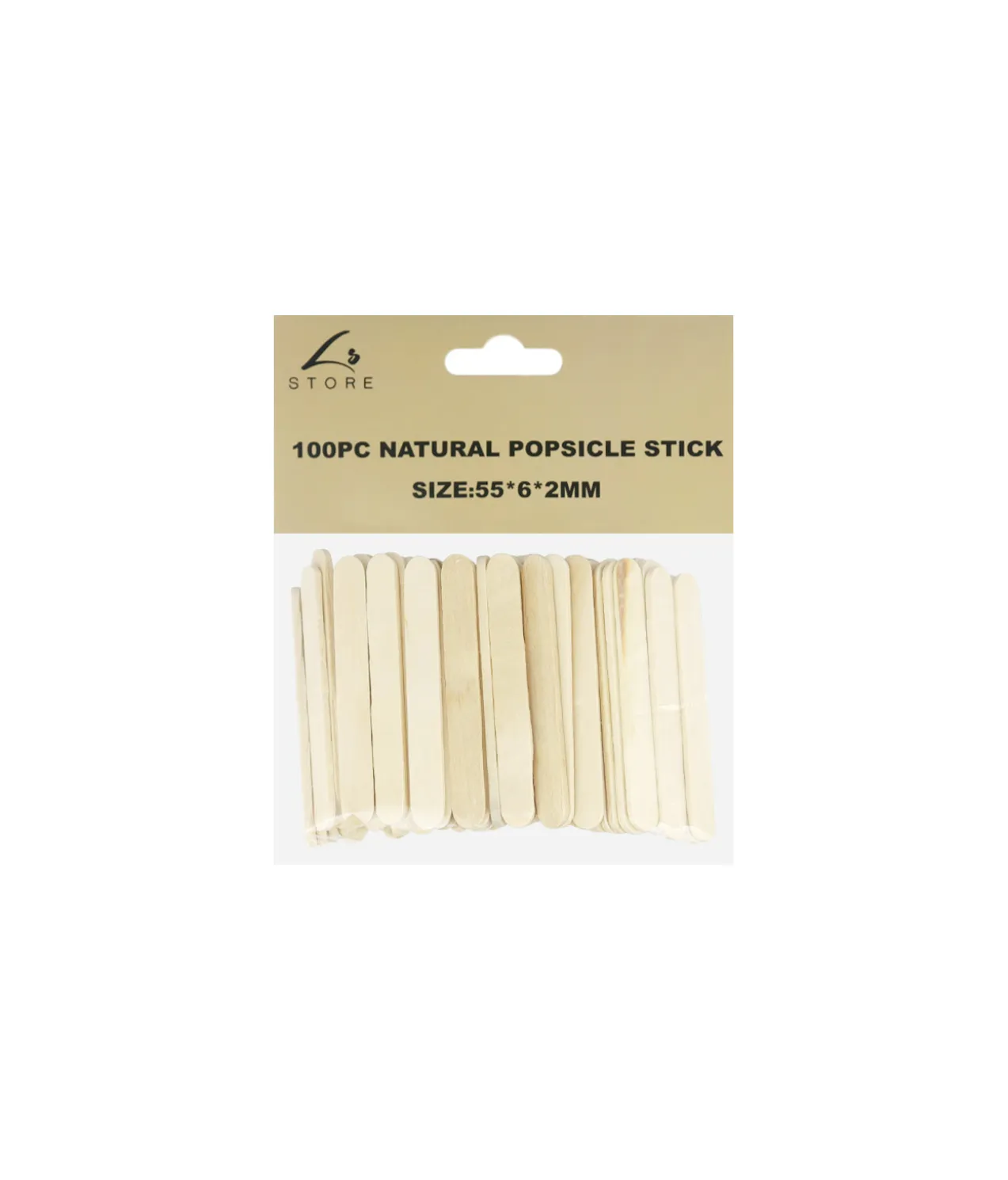 Natural Wood Popsicle Sticks 5cm 100pk