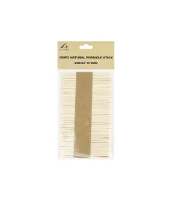 Natural Wood Popsicle Sticks 6.5cm 100pk