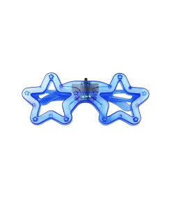 Neon Blue LED Star Glasses 14.5 x 6cm