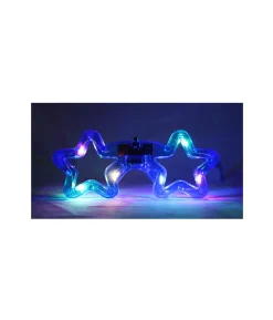 Neon Blue LED Star Glasses 14.5 x 6cm