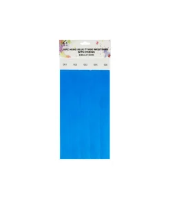 Neon Blue Tyvek Wristbands With Coding 50pc