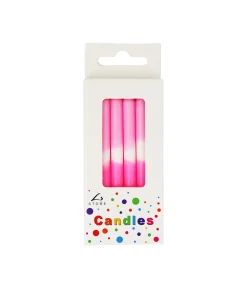Neon Gradient Pink Birthday Candles 8pc