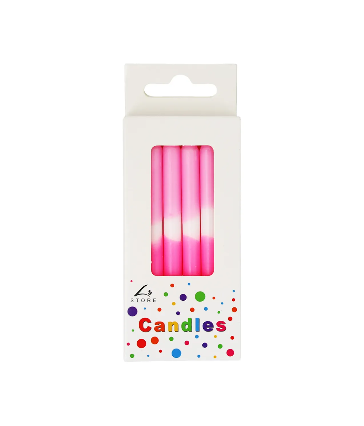 Neon Gradient Pink Birthday Candles 8pc