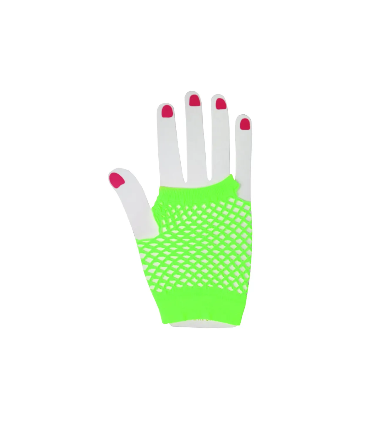 Neon Green Fishnet Short Gloves