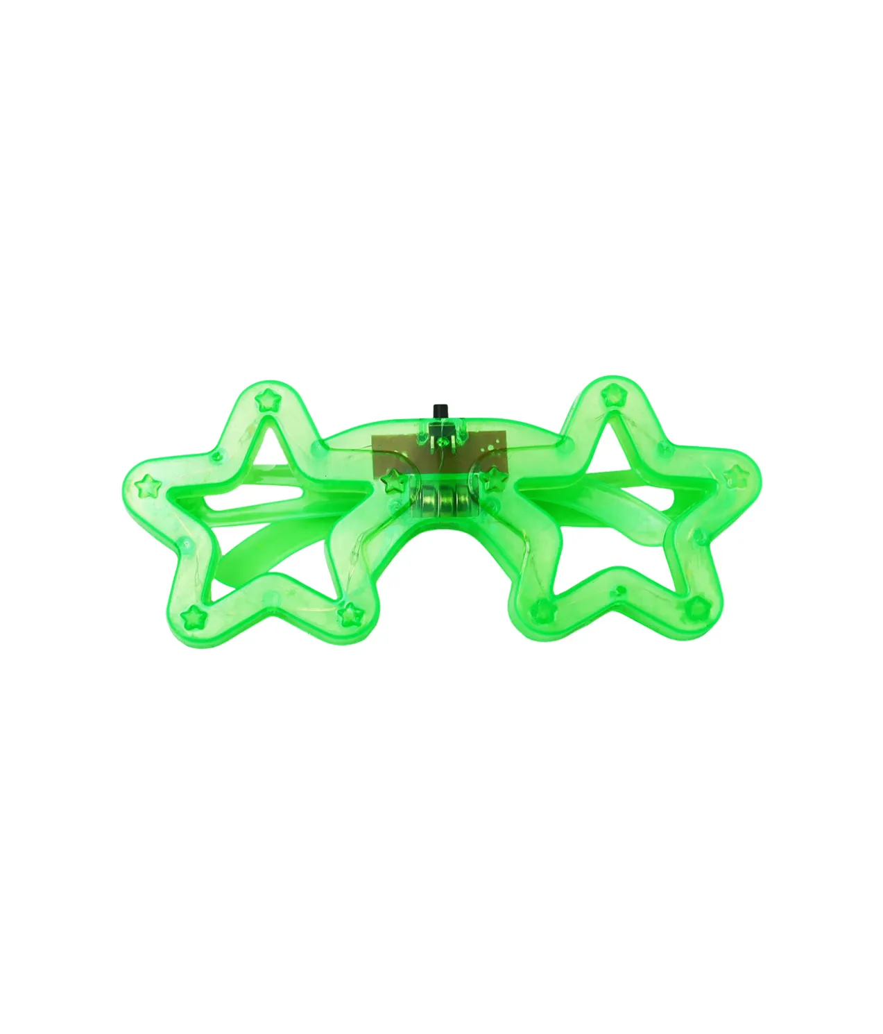 Neon Green LED Star Glasses 14.5 x 6cm