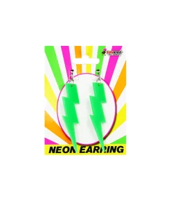 Neon Green Lightning Earrings