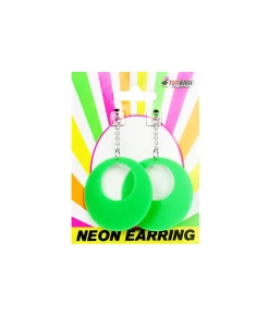 Neon Green Oval Earrings