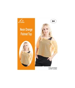 Neon Orange Fishnet Top