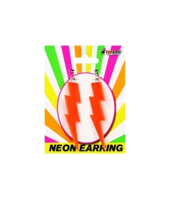 Neon Orange Lightning Earrings