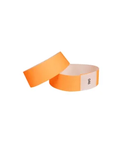 Neon Orange Tyvek Wristbands With Coding 50pc