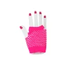 Neon Pink Fishnet Short Gloves