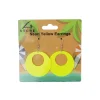 Neon Yellow Circle Earrings 7x5cm