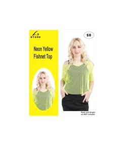 Neon Yellow Fishnet Top