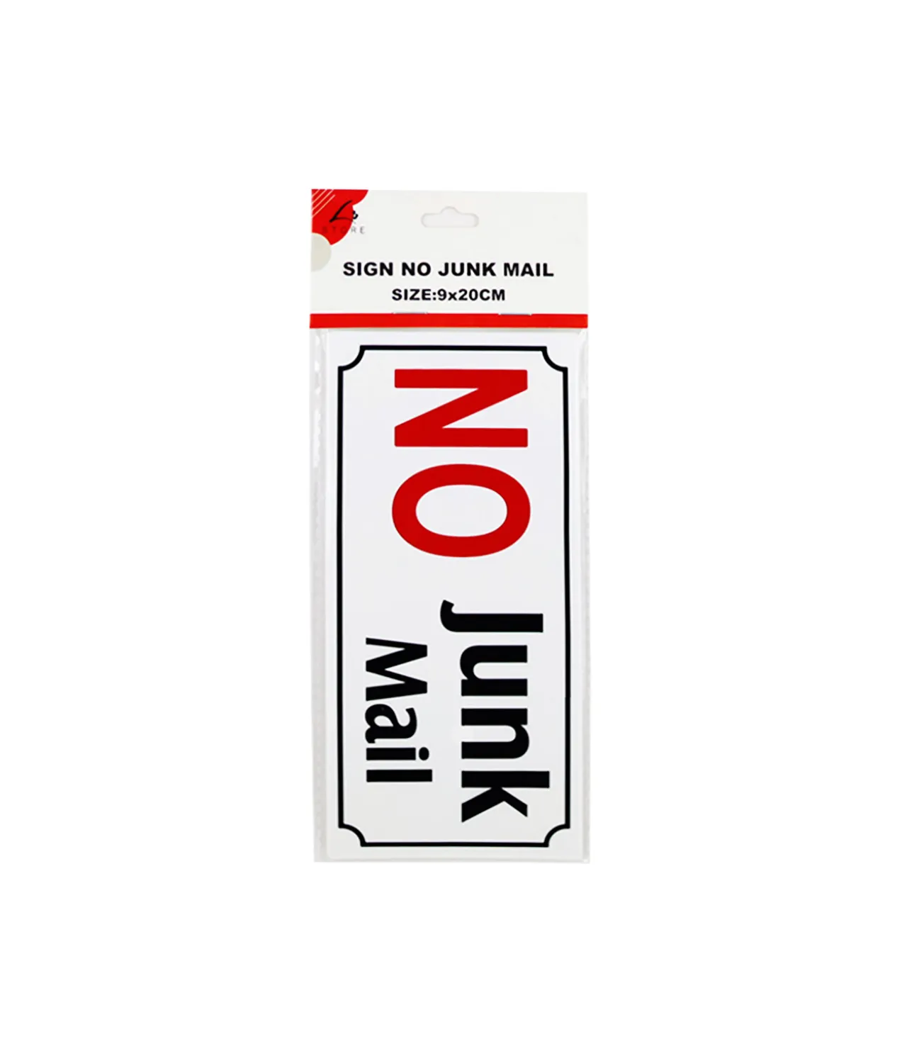 No Junk Mail Sign 9x20cm