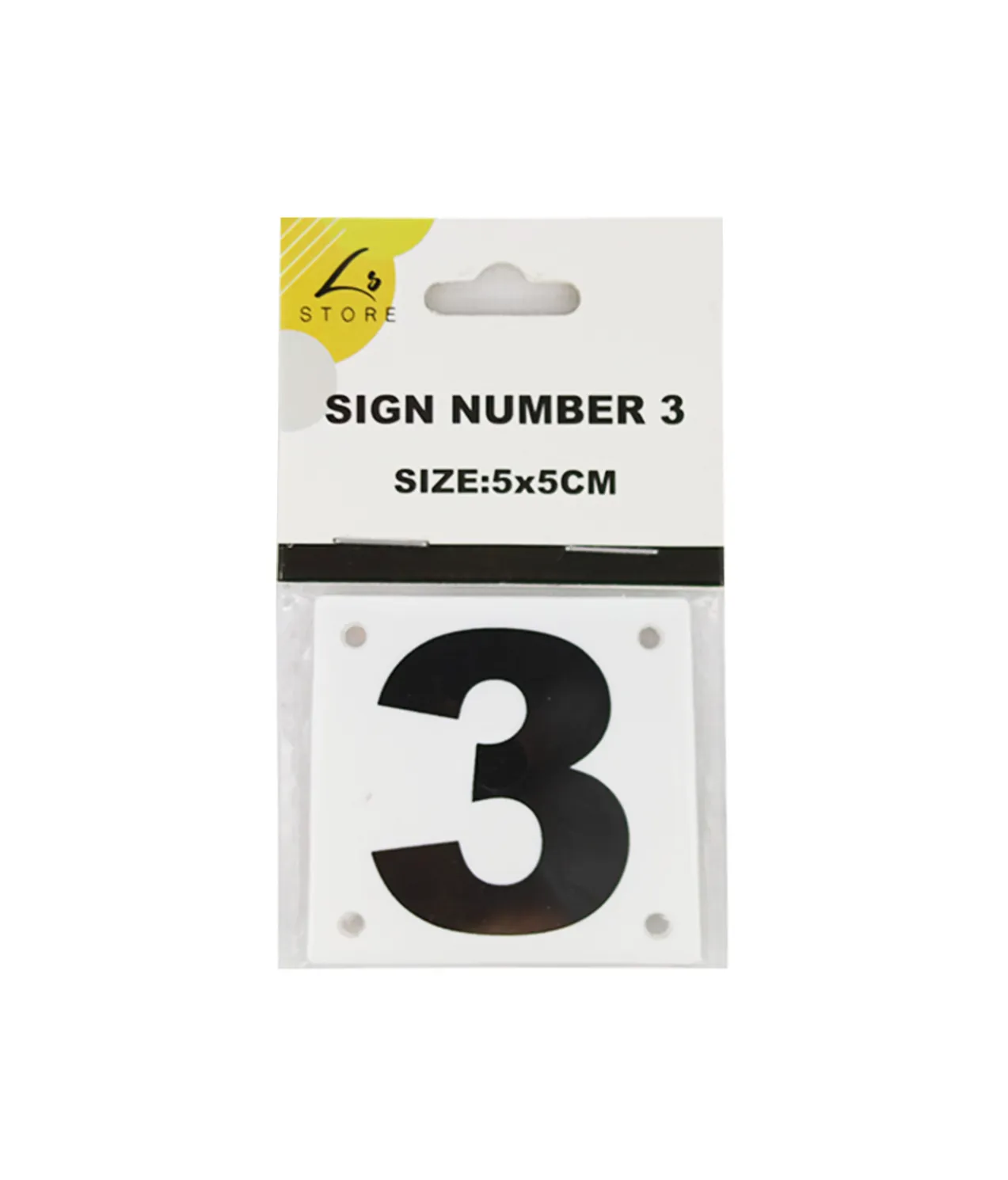 Number 3 Sign 5x5cm