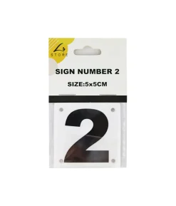 Number 2 Sign 5x5cm