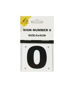 Number 0 Sign 5x5cm