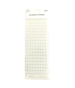 Off-White Flower Rhinestones Stickers