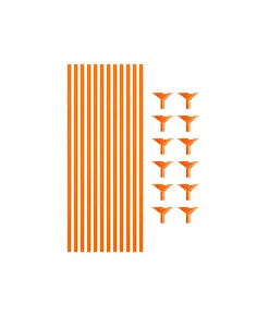 Orange Balloon Stick & Cup Set 12pk