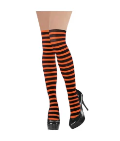 Orange & Black Striped Party Stockings