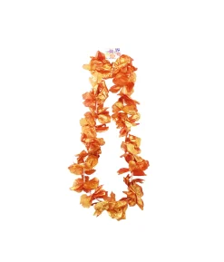 Orange Metallic Flower Lei