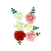 Orange+Peach Artificial Craft Rose Flowers 6pc 4.5cm