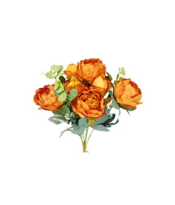 Orange Peony 11 Branch 8 Head 48cm