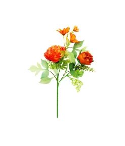 Orange Peony 2 Head 45cm