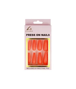 Orange Press On Nails 24pc