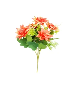 Orange Rose 5 Head 28cm