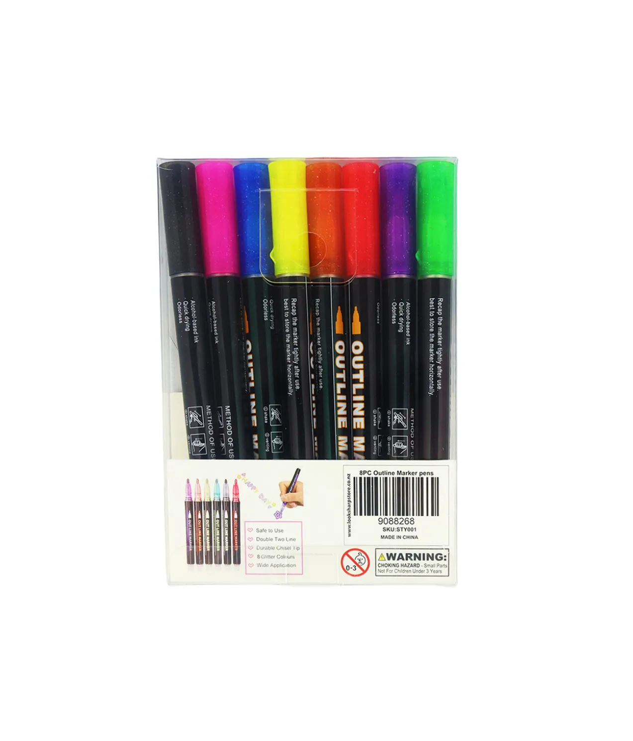 Outline Marker Pens 1×13.2cm 8 Colors