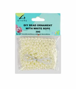Oval Pearl DIY Bead Ornament With White Rope 30g