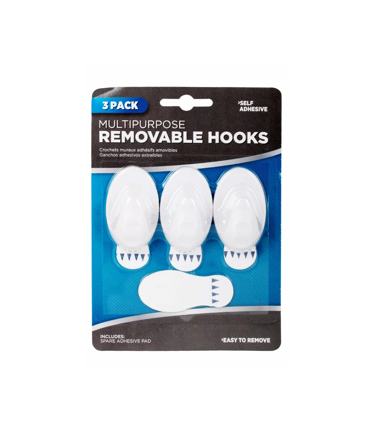Oval Removable Hooks 3pk