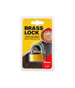 Padlock Solid Brass With Keys 40mm