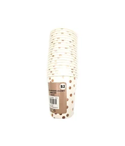 Paper Cups White With Rose Gold 9oz x 20pc