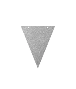 Paper Flag Banner Glitter Silver 8pk