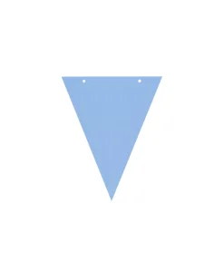 Paper Flag Banner With Ribbon Light Blue 8pk