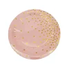 Paper Plate-Pink With Gold Dots 12pc x 9in