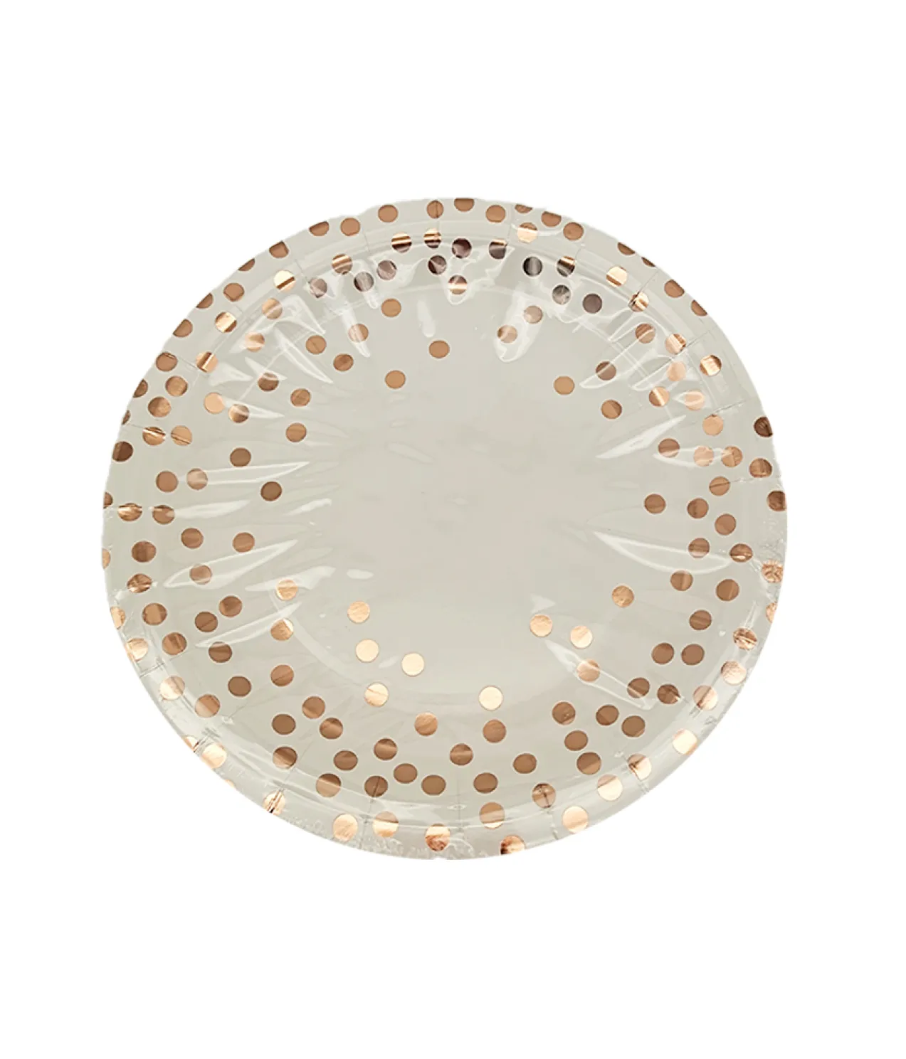 Paper Plate White With Rose gold 12pc x 9in