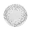 Paper Plate White With Silver Dots 12pc x 9in