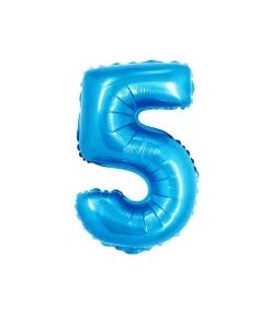 Pastel Blue Foil Number Balloon 5