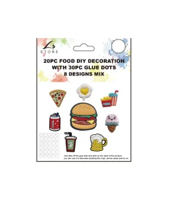 20pc Food DIY Decoration with 30pc Glue Dots