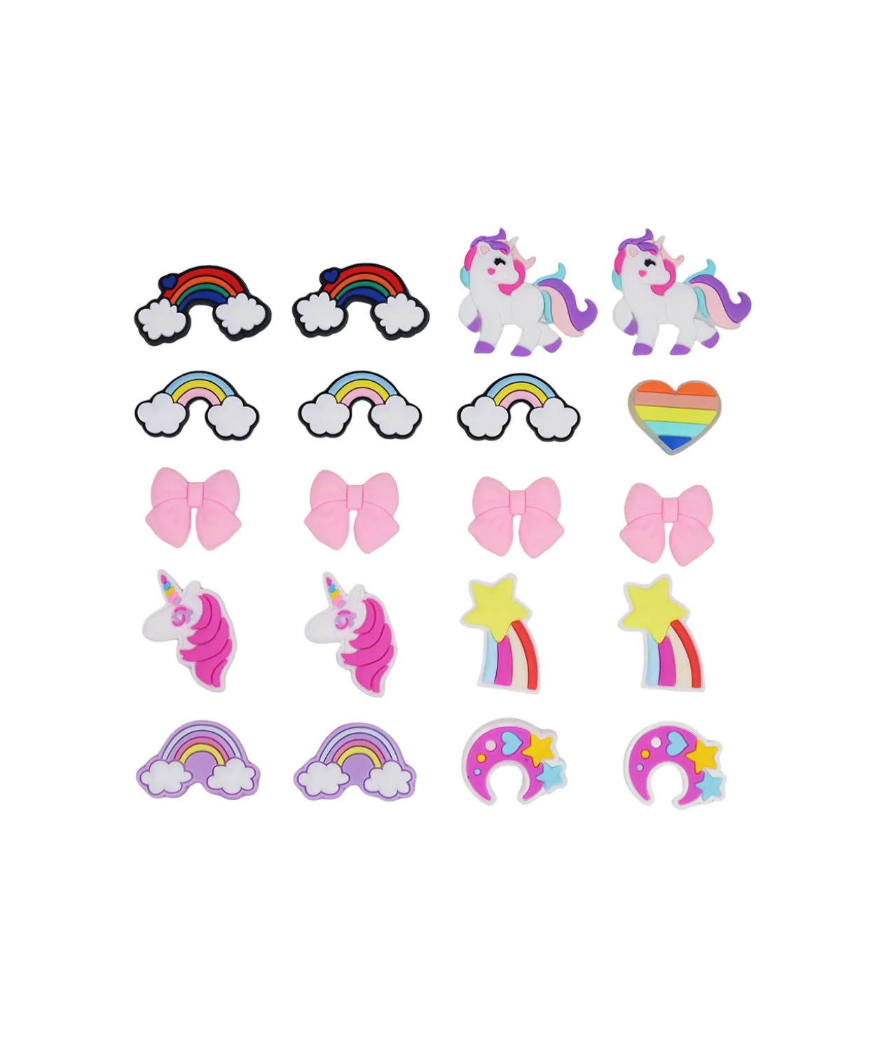 20pc Rainbow&Unicorn DIY Decoration with 30pc Glue Dots