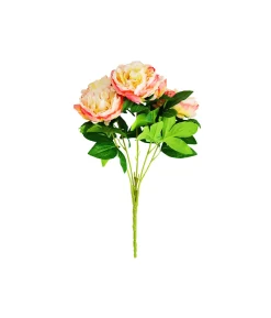 Peach Peony 5 Head 48cm