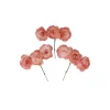 Peach Pink Artificial Craft Hibiscus Flowers 9pc 4cm
