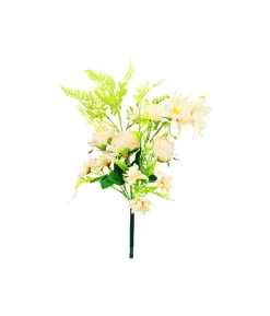 Peach Rose And Peach Dahlia Bush 6 Heads 49cm