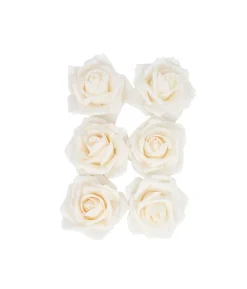 Peach Rose Artificial Craft Flower 6pc 10cm
