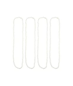 Pearl White Bead Necklaces 84cm 4pk